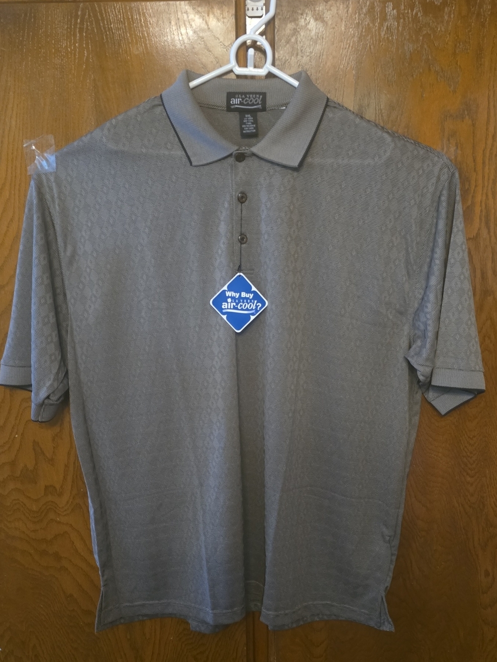 Men's Grey Polo Shirt with Subtle Pattern